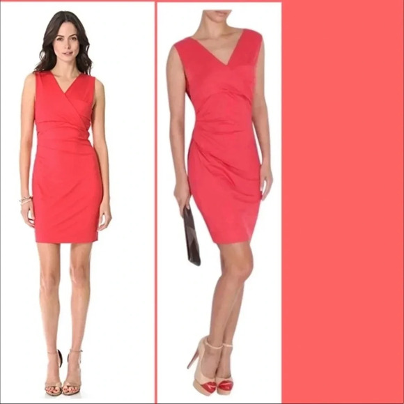 Diane Von Furstenberg Parker Dress Coral Sleeveless Size M - Picture 1 of 11